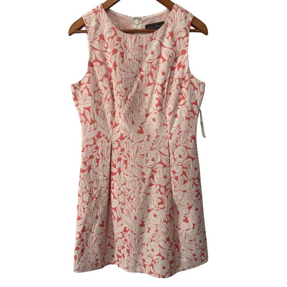 Jessica Howard Coral White Fit & Flare Crew Neck Sleeveless Lined Dress Size 10 - Picture 1 of 10